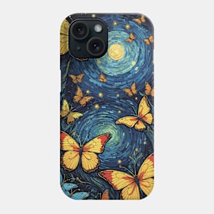 Starry Night Wings: Van Gogh's Butterfly Symphony Phone Case