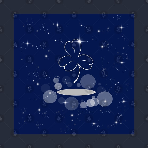 clover, talisman, amulet, happiness, plant, flower, space, shine, stars, galaxy, night by grafinya