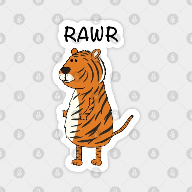 Fierce Tiger Magnet by Coconut Moe Illustrations