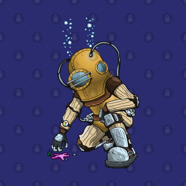 Deep Sea Diver - Big Daddy (Coloured) by deancoledesign