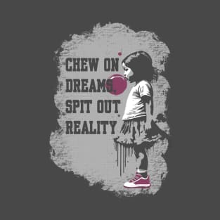 Little girl with pink bubble gum T-Shirt