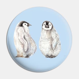 Baby Watercolor Penguins Pin