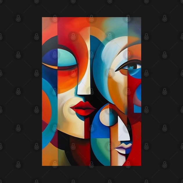 Abstract Faces Art Print by xena