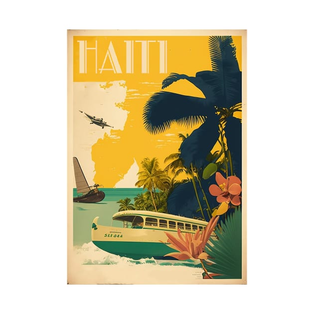 Haiti Vintage Travel Art Poster by OldTravelArt