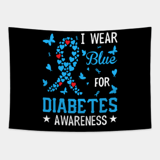 I Wear Blue For Diabetes Awareness Tapestry