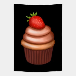 chocolate cupcake decorated with strawberry Tapestry