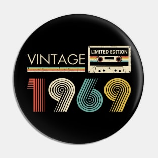 54th Birthday Vintage 1969 Limited Edition Cassette Tape Pin