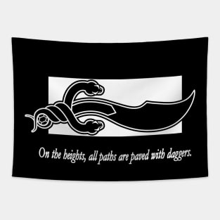 WOT Dagger Classic Chapter Icon With Quote Tapestry