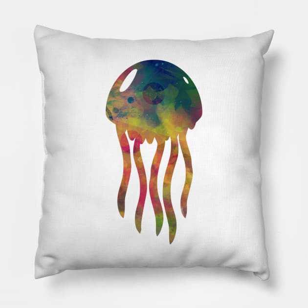 Adventure awaits jellyfish colorful sea life summer time vibes Pillow by BoogieCreates