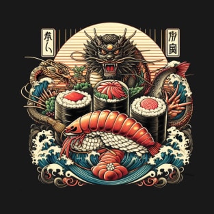 Sushi Dragon | Edo Era Inspired Japanese Sushi T-Shirt