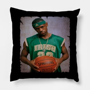 Young Lebron James Vintage Pillow