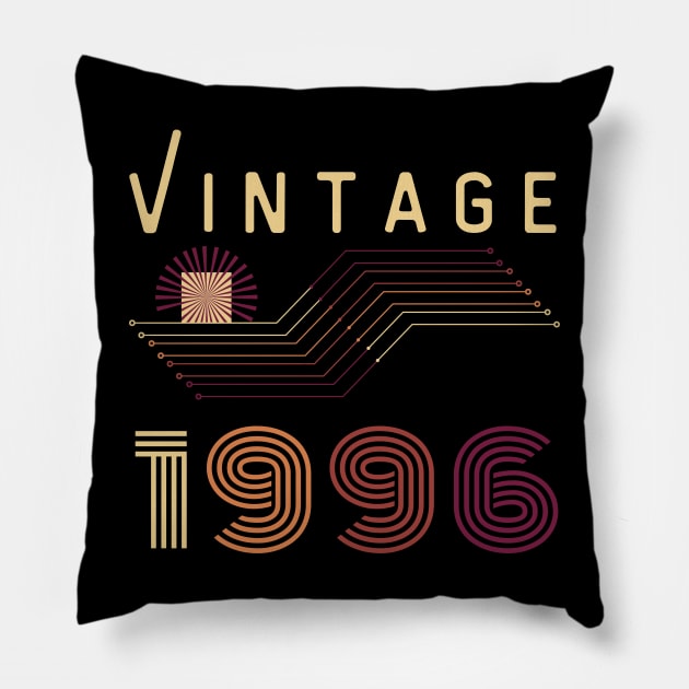 26 Year Old Retro Gift Vintage 1996 Classic Pillow by Hohohaxi