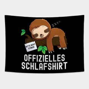 Geschenkidee Geburtstag Langschläfer Morgenmuffel , Kurzarm, Offizielles Schlafshirt Faultier Nachthemd Pyjama Geschenk Tapestry