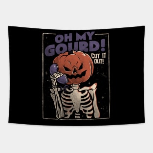 Oh My Gourd - Evil Halloween Pumpkin Skull Gift Tapestry