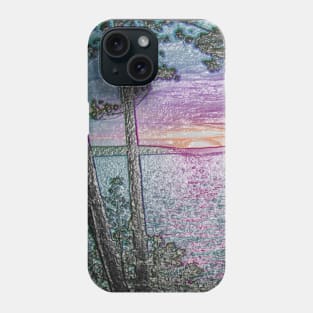 Lake Sunset-Colour Embossed -Available As Art Prints-Mugs,Cases,Duvets,T Shirts,Stickers,etc Phone Case