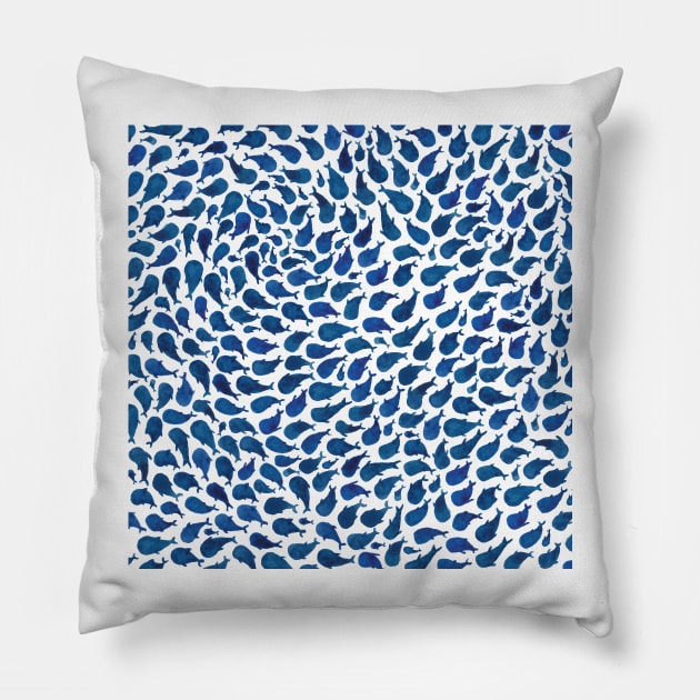 Blue Whales Pillow by Elena_ONeill