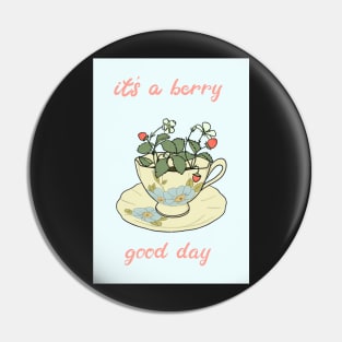 Cottagecore &amp;amp;amp;quot;its a berry good day&amp;amp;amp;quot; strawberry teacup Pin