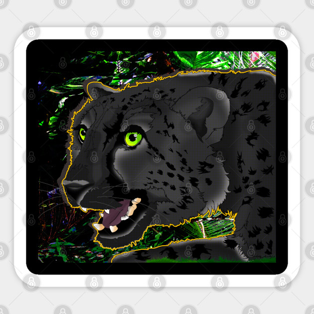 Panther stalks the night - Panthers - Sticker