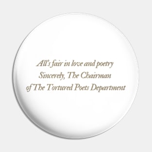 the tortured poets department Pin