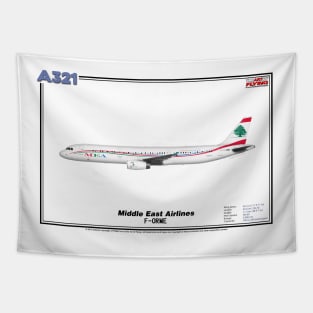 Airbus A321 - Middle East Airlines (Art Print) Tapestry