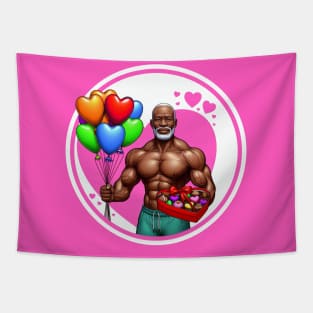 Muscular man in love Tapestry