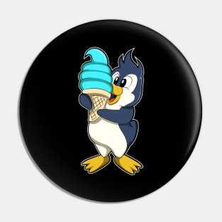 Penguin with Waffle Ice cream Pin