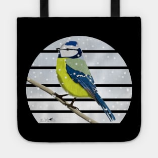 Blue Tit Winter Snow Bird Watching Birding Ornithologist Gift Tote