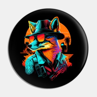 Fox Neon Art Pin