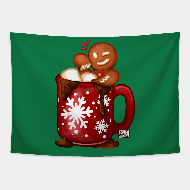 Gingerbread Cocoa Mug Tapestry by MrHinkleDraws