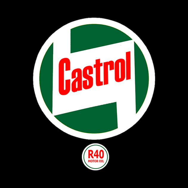 Castrol R40 Racing 2 Stroke Oil Tee by justswampgas