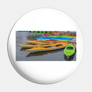 Tied up Kayaks on water Pin