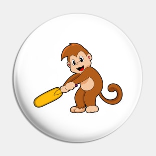 Monkey Cricket Cricket bat Pin