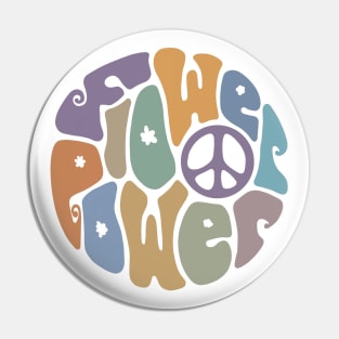 Flower Power Word Art Pin