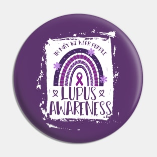 In May We Wear Purple Retro Lupus Awareness Month Pin