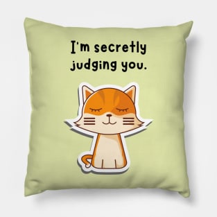 Cat (secretly judging you) Pillow