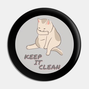 Keep It Clean Kitty Cat Pin