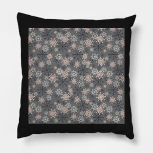 Cute Snowflakes Pattern - Gray Pillow