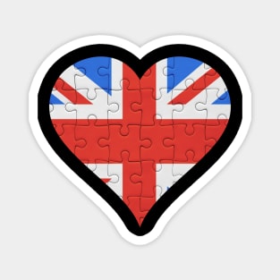 British Jigsaw Puzzle Heart Design - Gift for British With Great Britain Roots Magnet