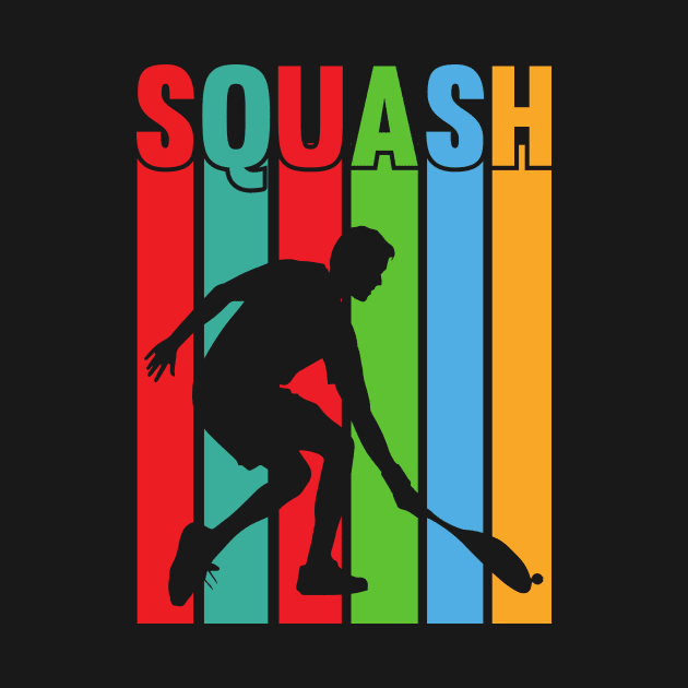 Colourful Squash Player Design by MrPink017