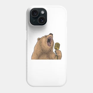 bear singing microphone Phone Case