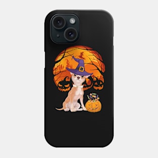 Chihuahua pumpkin witch Phone Case