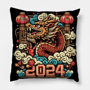 Vintage Retro Chinese Dragon - Lunar New Year Pillow