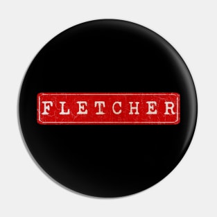 vintage retro plate Fletcher Pin