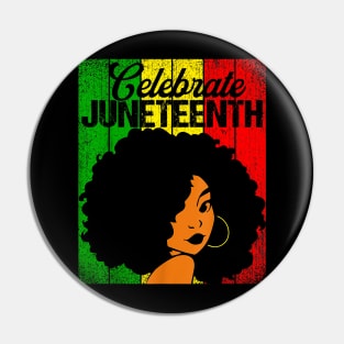 Celebrate Juneteenth Messy Bun Black Women 1865 Juneteenth Pin