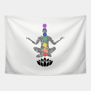 Typography Yoga Chakras Tapestry