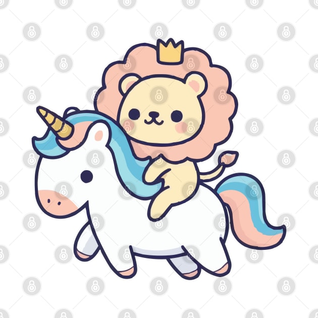 funny Lion ride unicorn by fikriamrullah