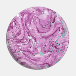 Marble Design Abstract Purple Geometric Silver Marbling Pin