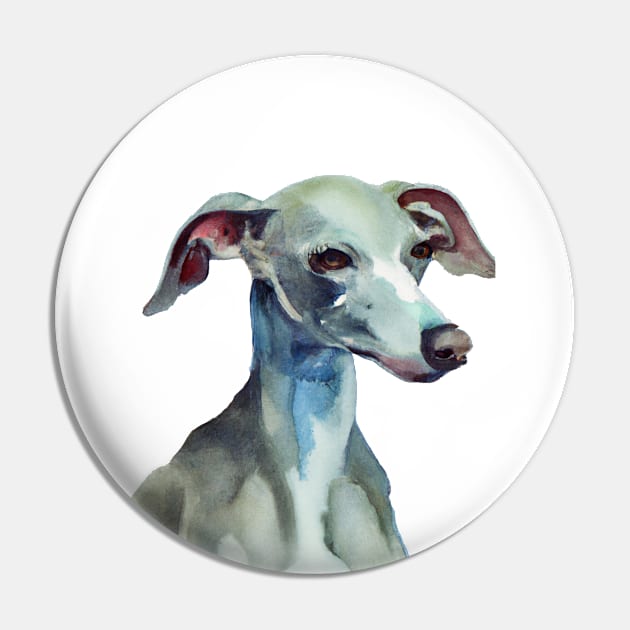 Watercolor Italian Greyhound - Dog Lovers Pin by Edd Paint Something