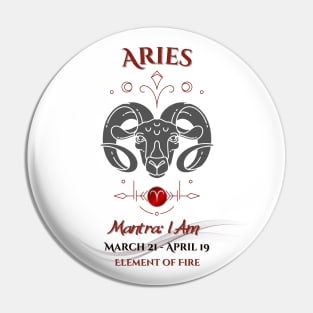 Zodiac Aries Mantra Pin