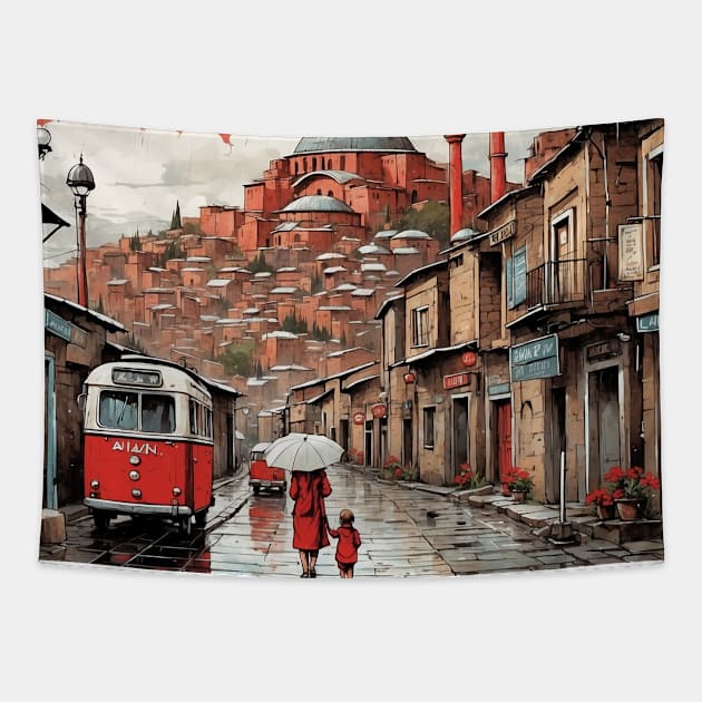 Ani Turkey Vintage Retro Travel Tourism Tapestry by TravelersGems